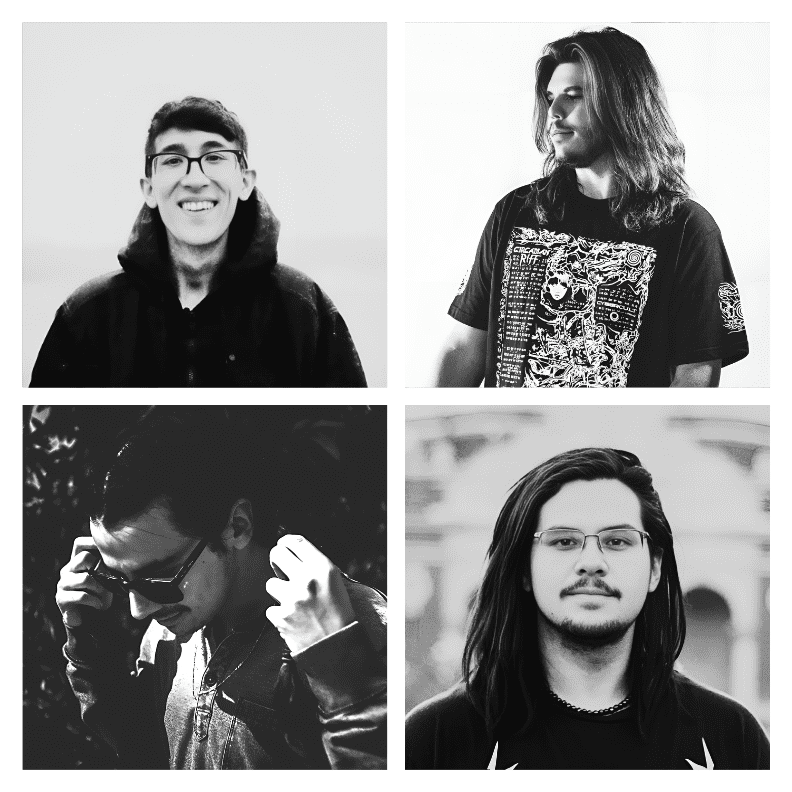 Black-and-white portrait collage from Blac Flag